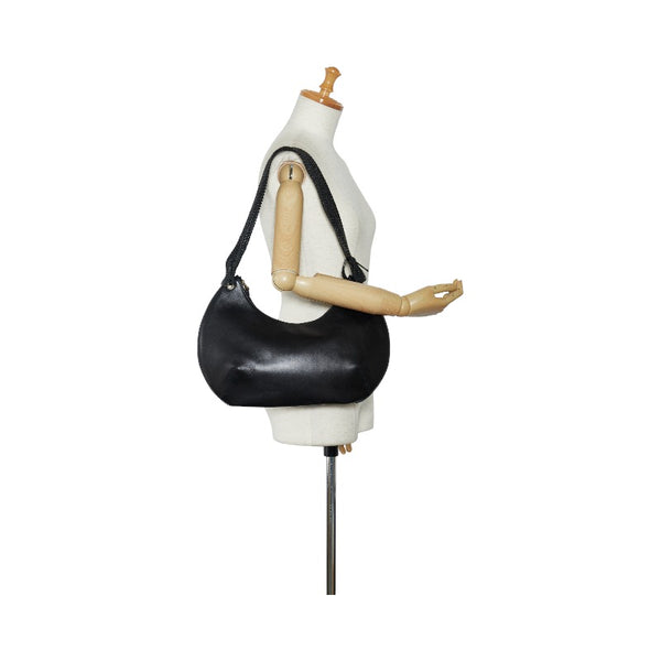 グッチ 編み込みハンドル ワンショルダーバッグ 106292 ブラック レザー レディース GUCCI 【中古】