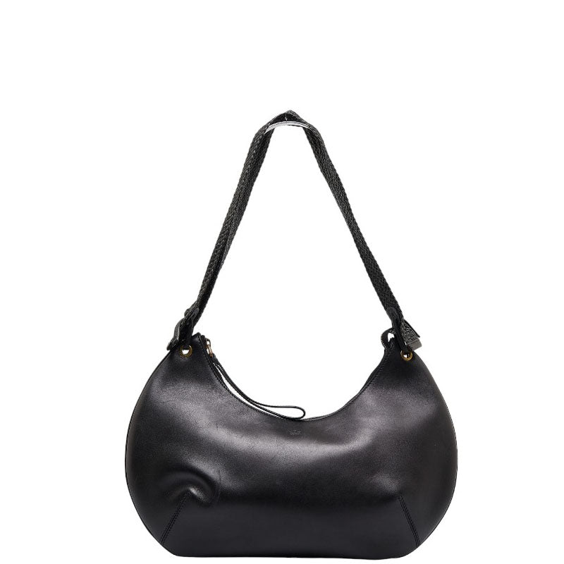 グッチ 編み込みハンドル ワンショルダーバッグ 106292 ブラック レザー レディース GUCCI 【中古】