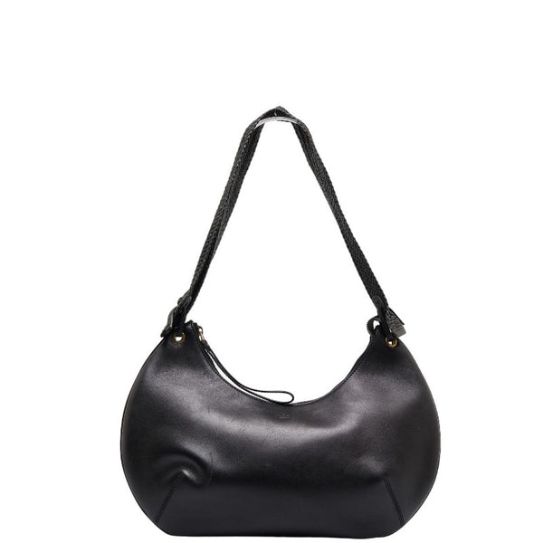 グッチ 編み込みハンドル ワンショルダーバッグ 106292 ブラック レザー レディース GUCCI 【中古】