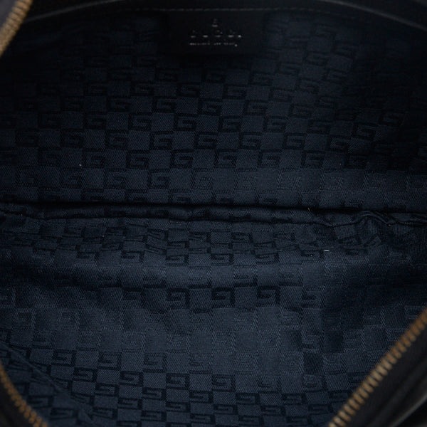 グッチ 編み込みハンドル ワンショルダーバッグ 106292 ブラック レザー レディース GUCCI 【中古】