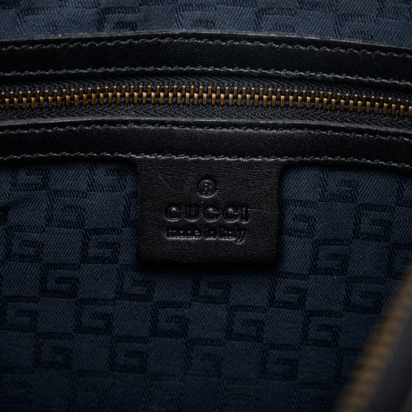 グッチ 編み込みハンドル ワンショルダーバッグ 106292 ブラック レザー レディース GUCCI 【中古】