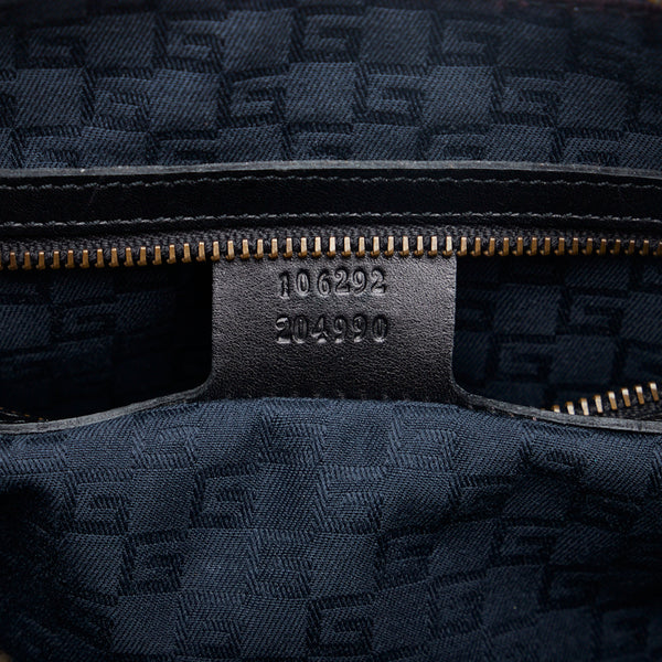 グッチ 編み込みハンドル ワンショルダーバッグ 106292 ブラック レザー レディース GUCCI 【中古】