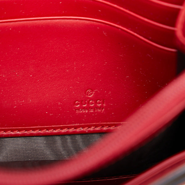 グッチ グッチシマ リボン 長財布 388679 レッド レザー レディース GUCCI 【中古】