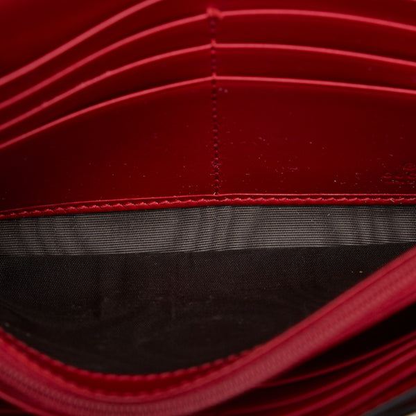 グッチ グッチシマ リボン 長財布 388679 レッド レザー レディース GUCCI 【中古】