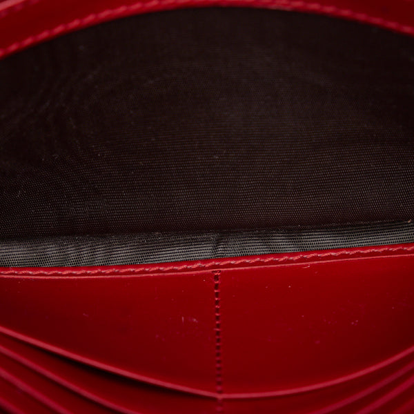 グッチ グッチシマ リボン 長財布 388679 レッド レザー レディース GUCCI 【中古】