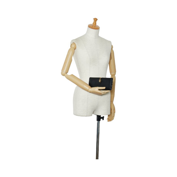 グッチ パンサー 長財布 ブラック レザー レディース GUCCI 【中古】