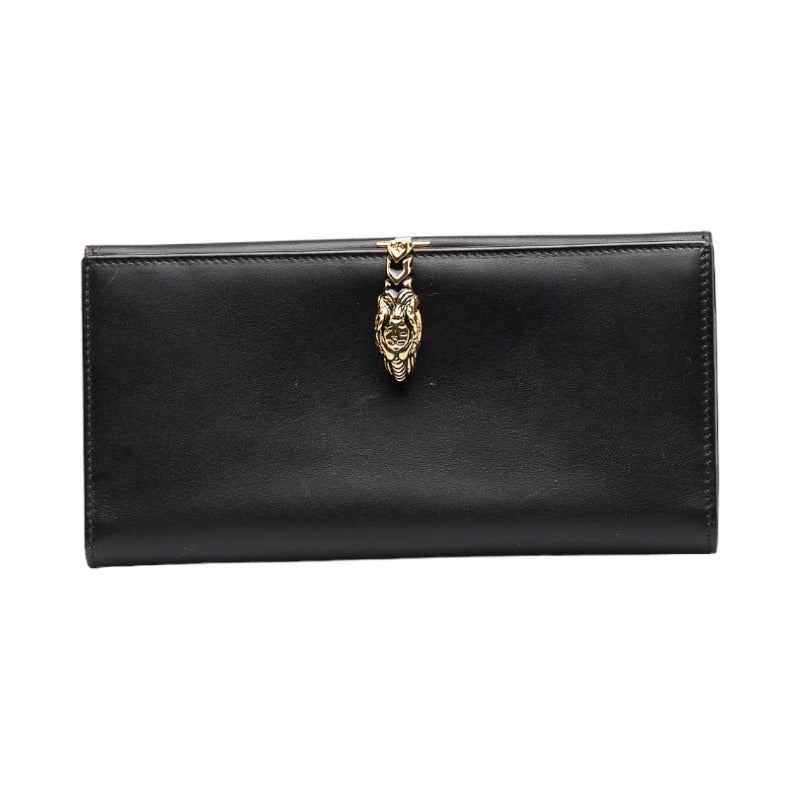 グッチ パンサー 長財布 ブラック レザー レディース GUCCI 【中古】