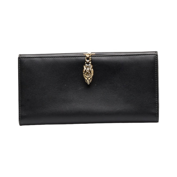グッチ パンサー 長財布 ブラック レザー レディース GUCCI 【中古】