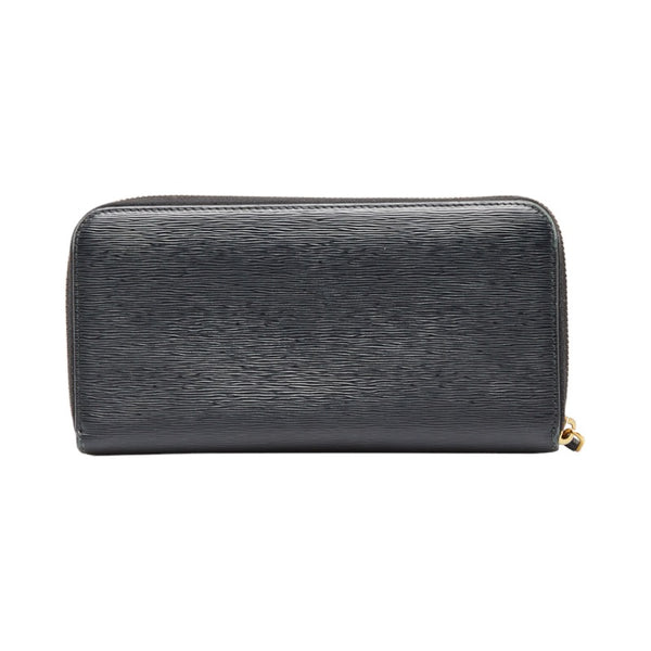 プラダ ラウンドファスナー 長財布 1ML506 ブラック レザー レディース PRADA 【中古】