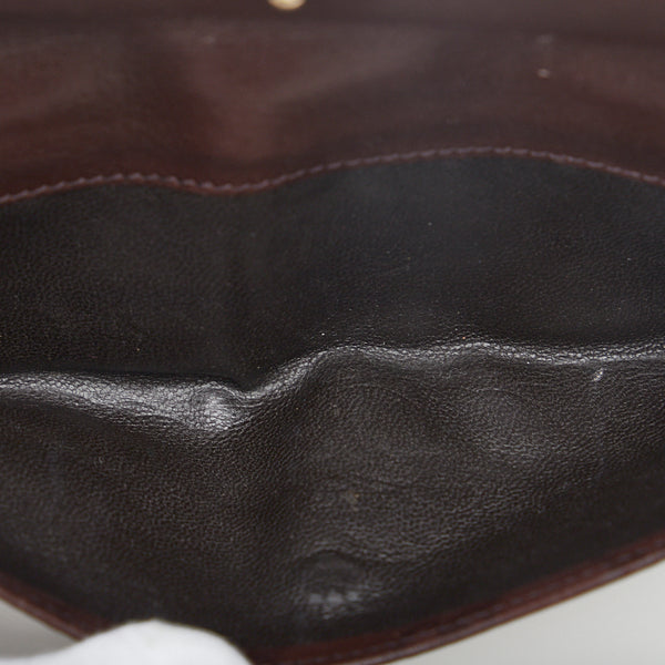 グッチ GGスプリーム 長財布 ダブルホック 212089 ブラウン PVC レザー レディース GUCCI 【中古】