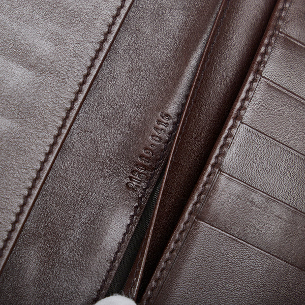 グッチ GGスプリーム 長財布 ダブルホック 212089 ブラウン PVC レザー レディース GUCCI 【中古】