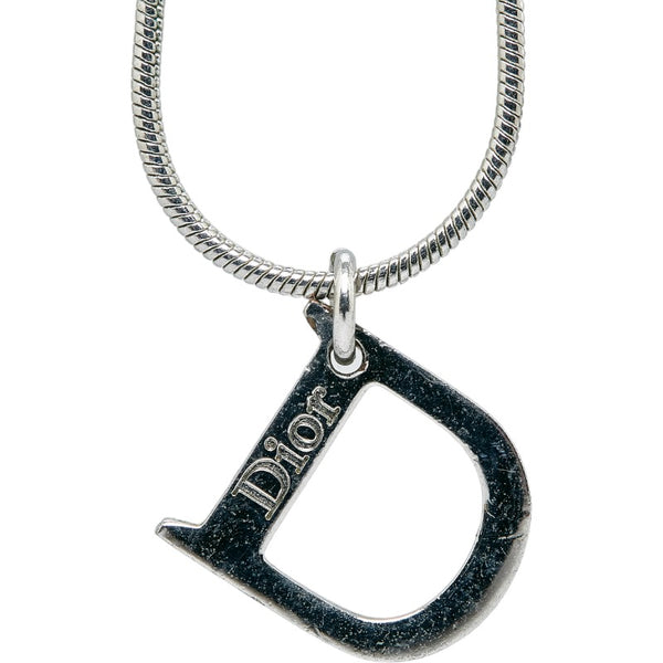 ディオール ヴィンテージ Dロゴトップ ネックレス シルバー メッキ レディース Dior 【中古】