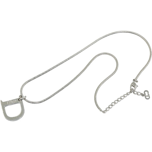ディオール ヴィンテージ Dロゴトップ ネックレス シルバー メッキ レディース Dior 【中古】