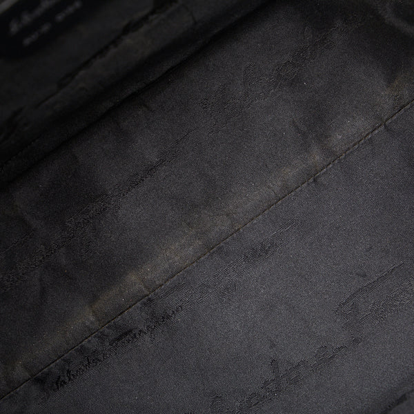 サルヴァトーレフェラガモ ヴァラ ハンドバッグ トートバッグ AU-21 0186 ブラック ナイロン レディース Salvatore Ferragamo 【中古】