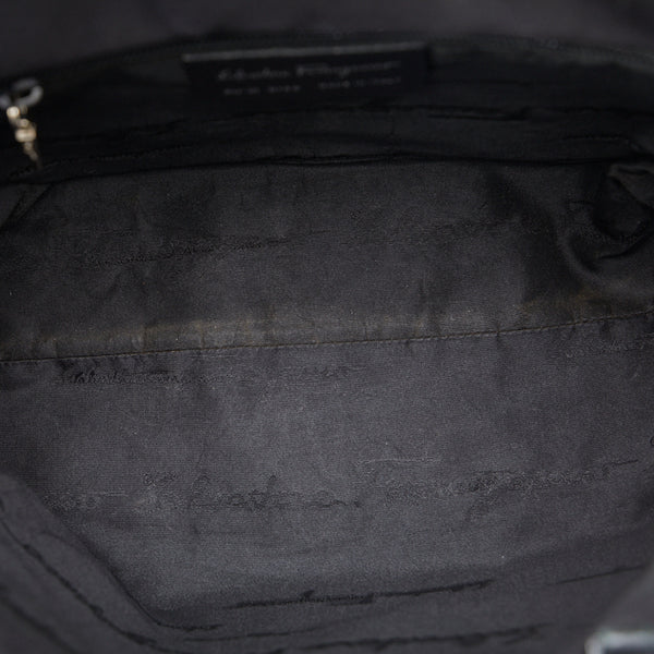 サルヴァトーレフェラガモ ヴァラ ハンドバッグ トートバッグ AU-21 0186 ブラック ナイロン レディース Salvatore Ferragamo 【中古】