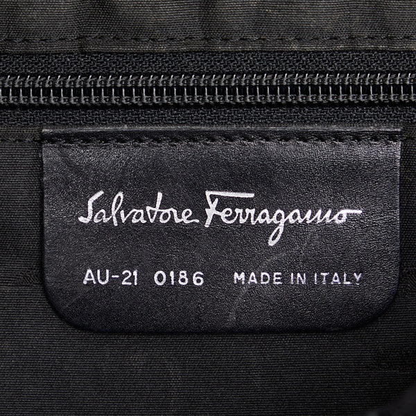 サルヴァトーレフェラガモ ヴァラ ハンドバッグ トートバッグ AU-21 0186 ブラック ナイロン レディース Salvatore Ferragamo 【中古】