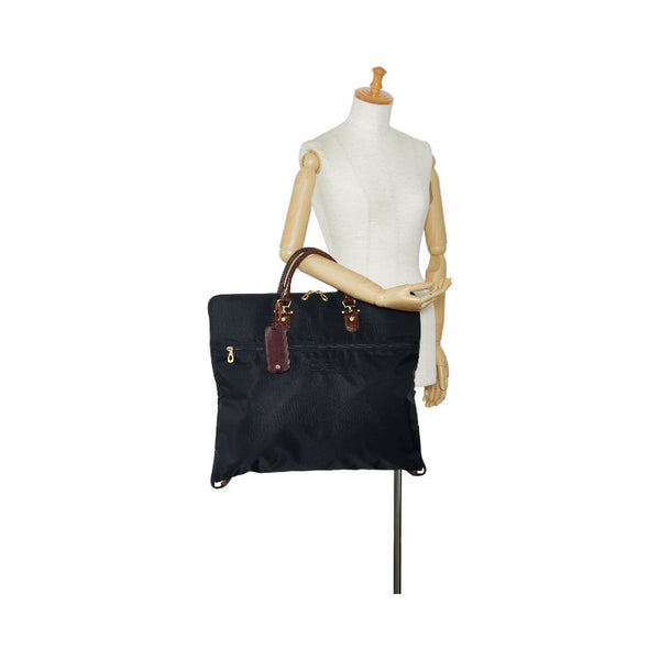 バレンシアガ ゴールド金具 ガーメントケース ブラック ブラウン ナイロン レザー メンズ BALENCIAGA 【中古】