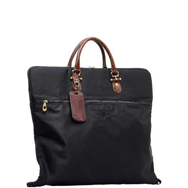 バレンシアガ ゴールド金具 ガーメントケース ブラック ブラウン ナイロン レザー メンズ BALENCIAGA 【中古】
