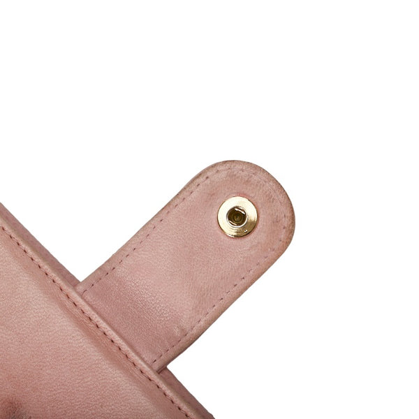 シャネル ココマーク 二つ折り財布 ピンク キャビアスキン レディース CHANEL 【中古】