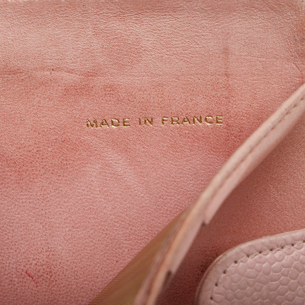 シャネル ココマーク 二つ折り財布 ピンク キャビアスキン レディース CHANEL 【中古】