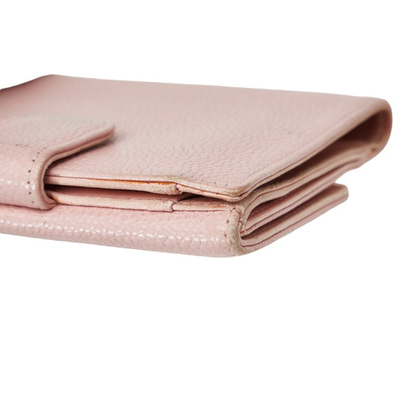 シャネル ココマーク 二つ折り財布 ピンク キャビアスキン レディース CHANEL 【中古】