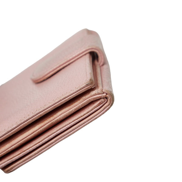 シャネル ココマーク 二つ折り財布 ピンク キャビアスキン レディース CHANEL 【中古】