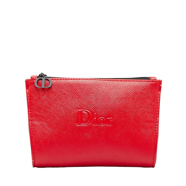 ディオール ロゴ ノベルティ ポーチ レッド PVC レディース Dior 【中古】