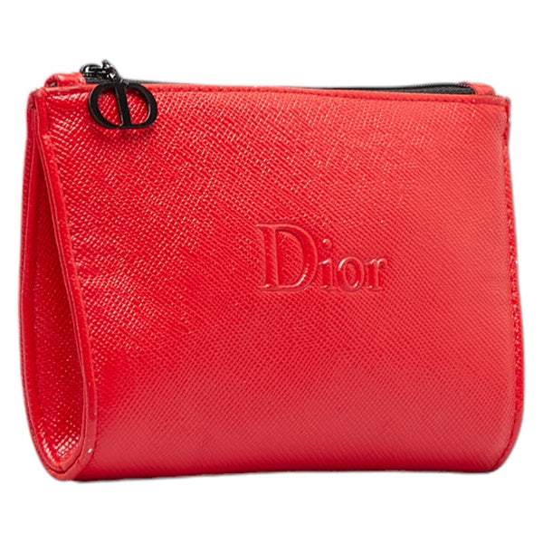 ディオール ロゴ ノベルティ ポーチ レッド PVC レディース Dior 【中古】