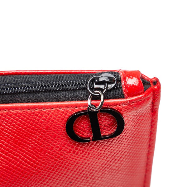 ディオール ロゴ ノベルティ ポーチ レッド PVC レディース Dior 【中古】