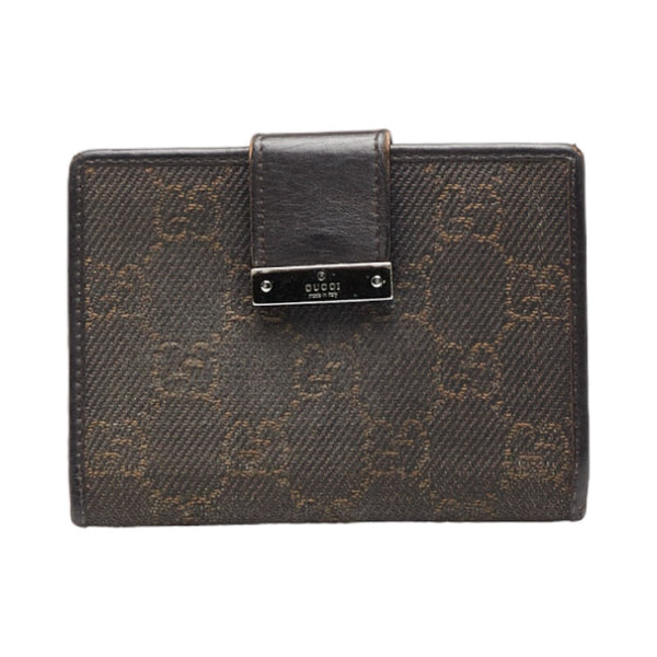 グッチ カードケース 92274 ブラウン キャンバス レザー レディース GUCCI 【中古】