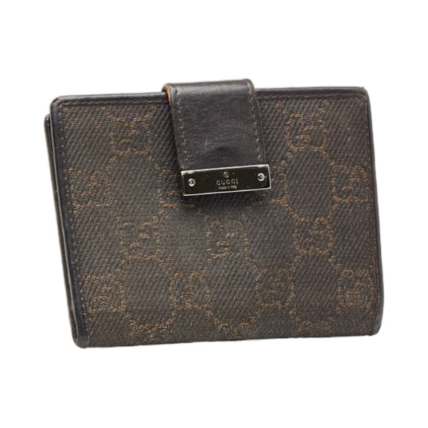 グッチ カードケース 92274 ブラウン キャンバス レザー レディース GUCCI 【中古】