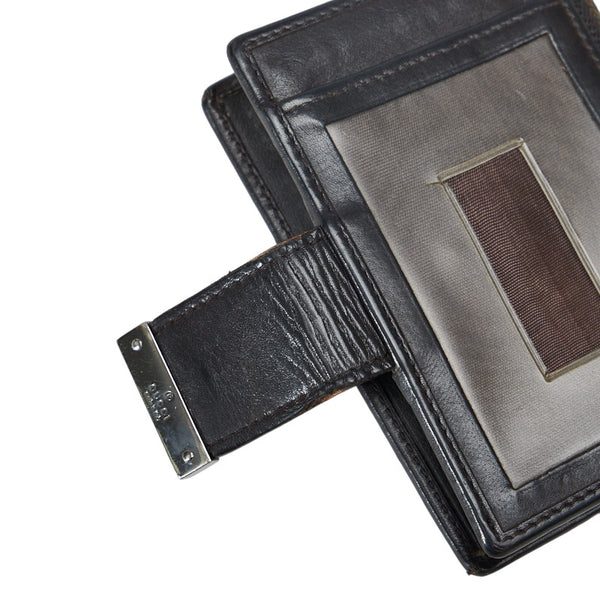 グッチ カードケース 92274 ブラウン キャンバス レザー レディース GUCCI 【中古】