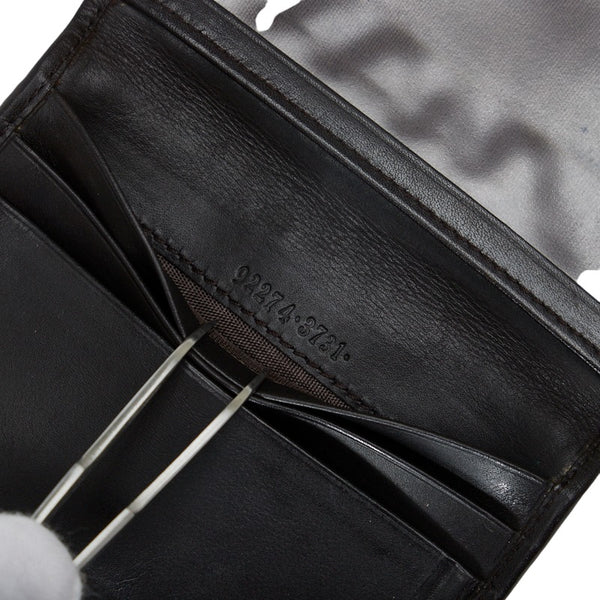 グッチ カードケース 92274 ブラウン キャンバス レザー レディース GUCCI 【中古】