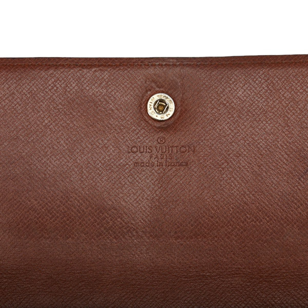 ルイ ヴィトン モノグラム ポシェット ポルト モネ クレディ 長財布 M61723 ブラウン PVC レザー レディース LOUIS VUITTON 【中古】