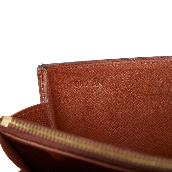 ルイ ヴィトン モノグラム ポシェット ポルト モネ クレディ 長財布 M61723 ブラウン PVC レザー レディース LOUIS VUITTON 【中古】