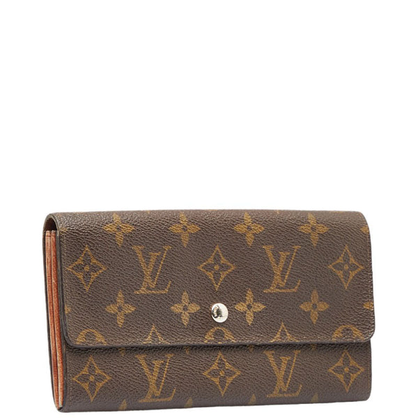 ルイ ヴィトン モノグラム ポシェット ポルト モネ クレディ 長財布 M61723 ブラウン PVC レザー レディース LOUIS VUITTON 【中古】