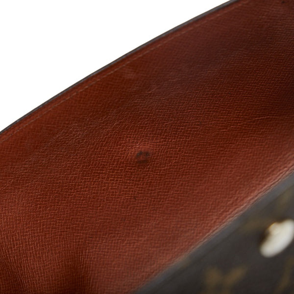 ルイ ヴィトン モノグラム ポシェット ポルト モネ クレディ 長財布 M61723 ブラウン PVC レザー レディース LOUIS VUITTON 【中古】