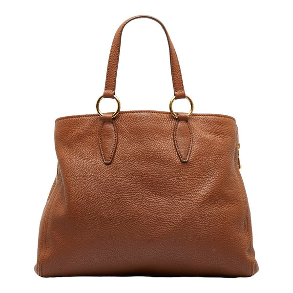 ミュウ ミュウ ハンドバッグ ショルダーバッグ 2WAY ブラウン レザー レディース Miu Miu 【中古】