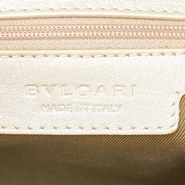 ブルガリ チャンドラ 斜め掛け ショルダーバッグ 34082 ホワイトゴールド レザー レディース BVLGARI 【中古】