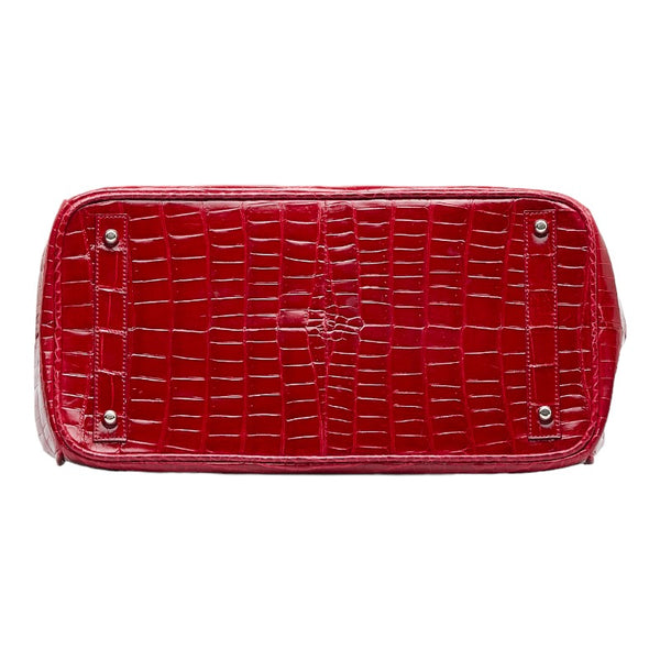 ノーブランド ハンドバッグ レッド クロコダイル レディース no brand 【中古】