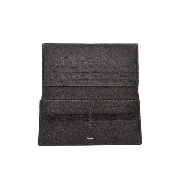 カルティエ 長財布 ブラック レザー メンズ CARTIER 【中古】