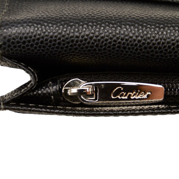 カルティエ 長財布 ブラック レザー メンズ CARTIER 【中古】