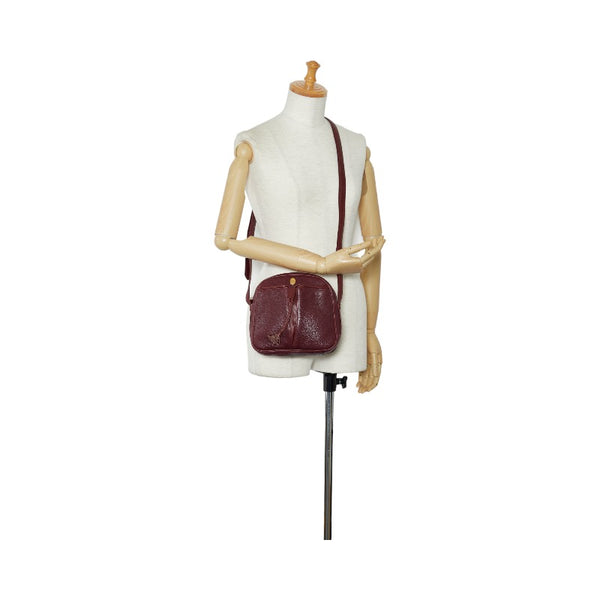 カルティエ マストライン 斜め掛け ショルダーバッグ ボルドー ワインレッド レザー レディース CARTIER 【中古】