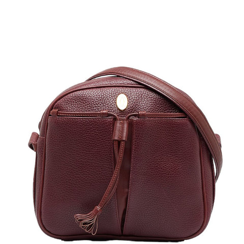 カルティエ マストライン 斜め掛け ショルダーバッグ ボルドー ワインレッド レザー レディース CARTIER 【中古】