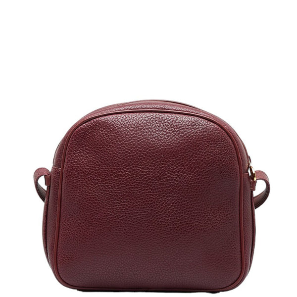 カルティエ マストライン 斜め掛け ショルダーバッグ ボルドー ワインレッド レザー レディース CARTIER 【中古】