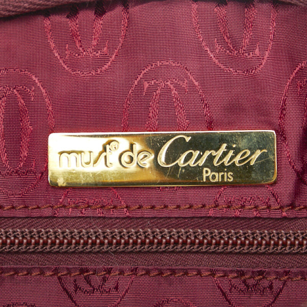 カルティエ マストライン 斜め掛け ショルダーバッグ ボルドー ワインレッド レザー レディース CARTIER 【中古】