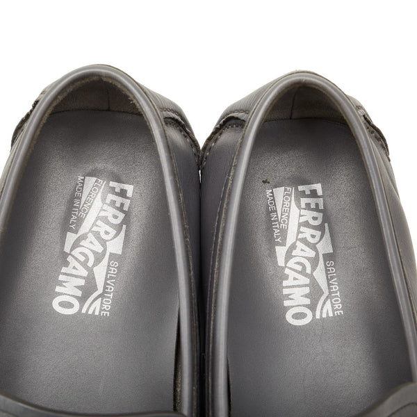 サルヴァトーレフェラガモ ガンチーニ PARIGI ビジネスシューズ ドライビングシューズ 31762 グレー レザー メンズ Salvatore Ferragamo 【中古】