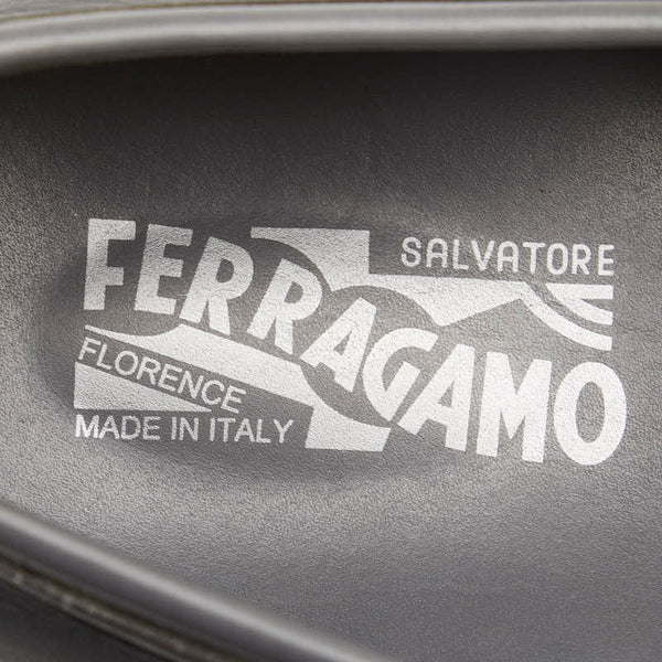 サルヴァトーレフェラガモ ガンチーニ PARIGI ビジネスシューズ ドライビングシューズ 31762 グレー レザー メンズ Salvatore Ferragamo 【中古】