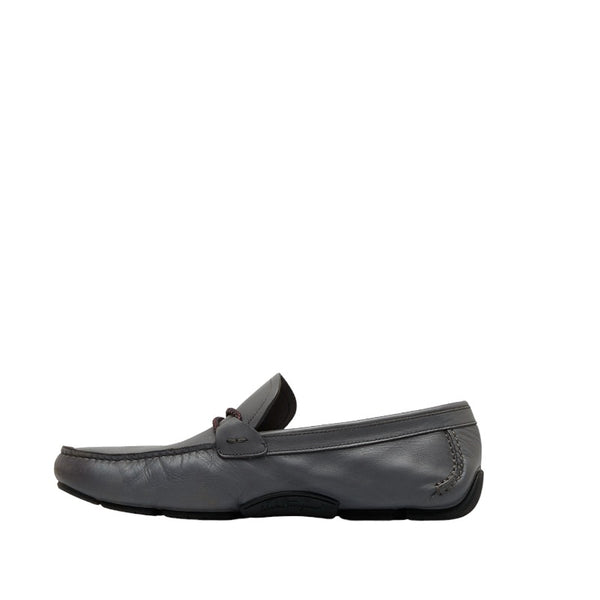 サルヴァトーレフェラガモ ガンチーニ PARIGI ビジネスシューズ ドライビングシューズ 31762 グレー レザー メンズ Salvatore Ferragamo 【中古】