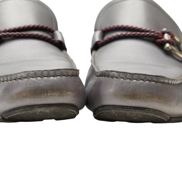 サルヴァトーレフェラガモ ガンチーニ PARIGI ビジネスシューズ ドライビングシューズ 31762 グレー レザー メンズ Salvatore Ferragamo 【中古】